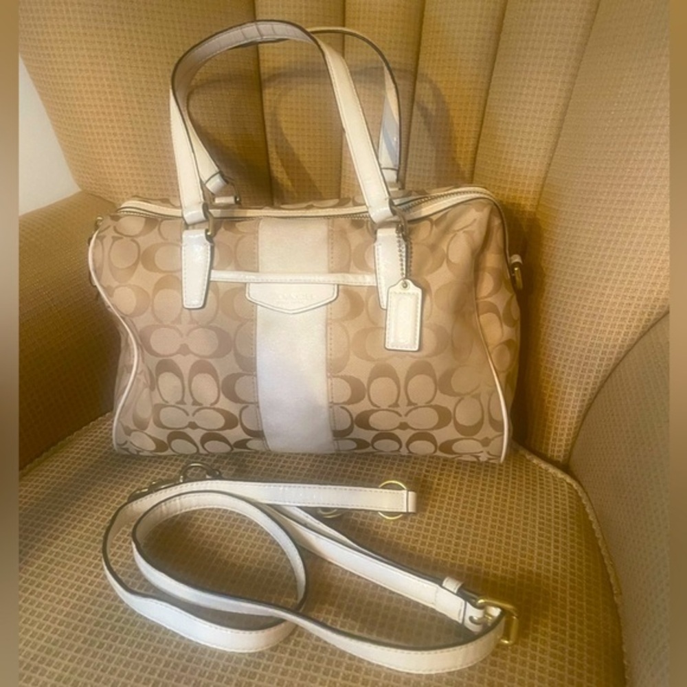 Coach Signature stripe Nancy purse - GUC